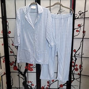 Sleeper Light Blue Checkered Set Missing Feathers